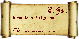 Marosán Zsigmond névjegykártya
