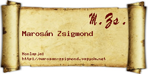 Marosán Zsigmond névjegykártya