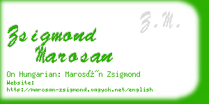 zsigmond marosan business card